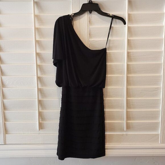 B. Darlin NWT Women One Shoulder Cocktail Dress Black Size 1/2 - Picture 7 of 8